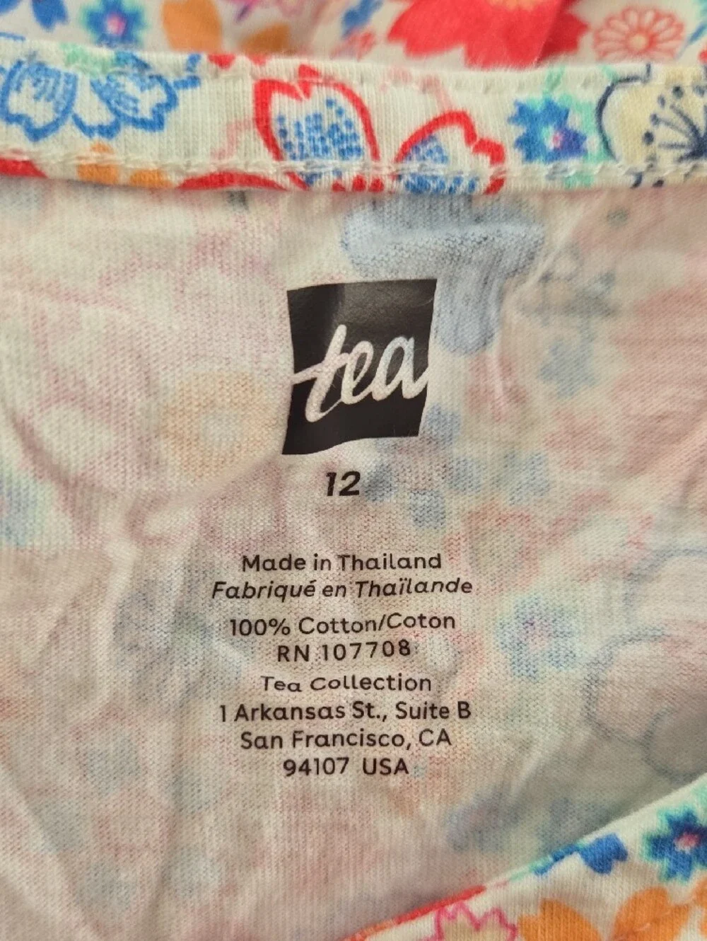 Tea Collection Girls Floral Short Sleeve Dress - Orange, Blue, Red, Pink